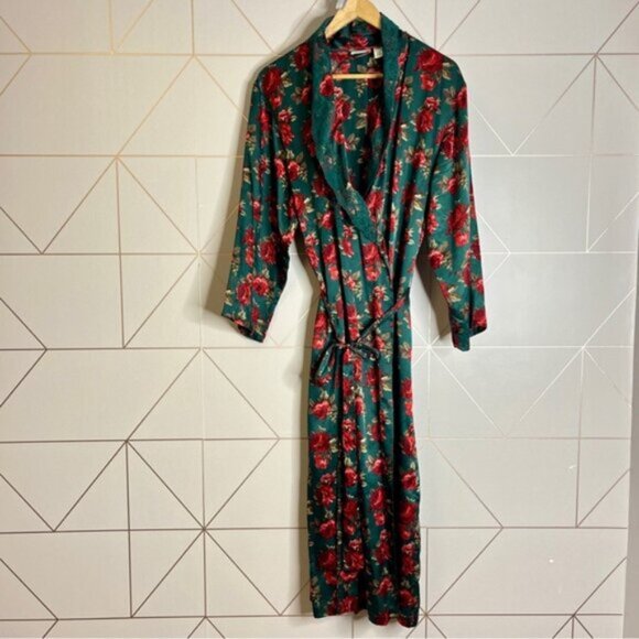 Vintage La Senza 100% Silk Floral Robe - Picture 2 of 8